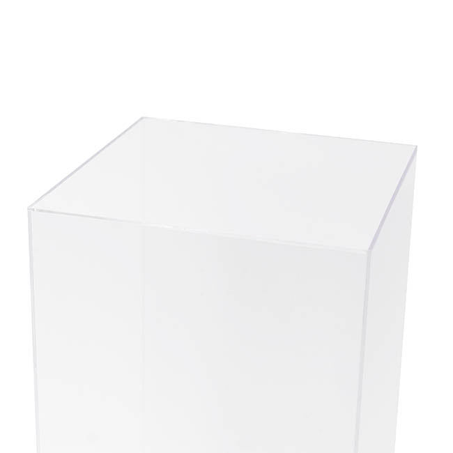 Square Acrylic Plinth Set 2 Clear (29x80cmH)