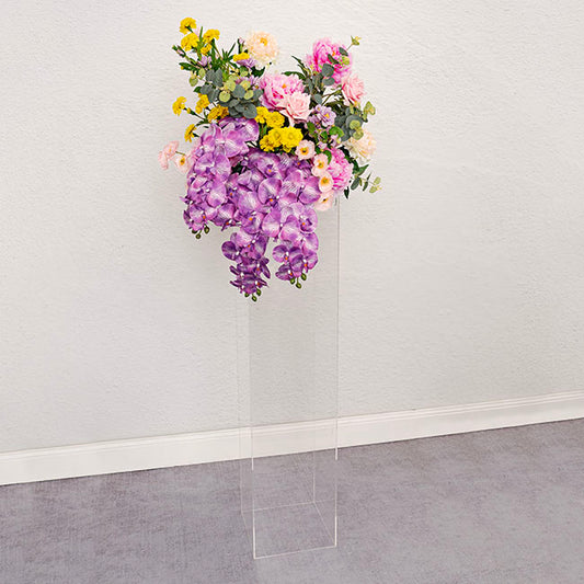 Square Deluxe Acrylic Plinth Set 2 Clear (29x120cmH)