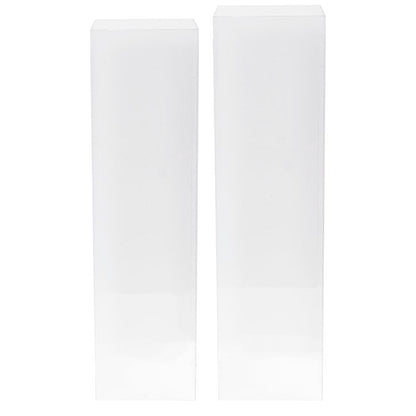 Square Deluxe Acrylic Plinth Set 2 Clear (29x120cmH)