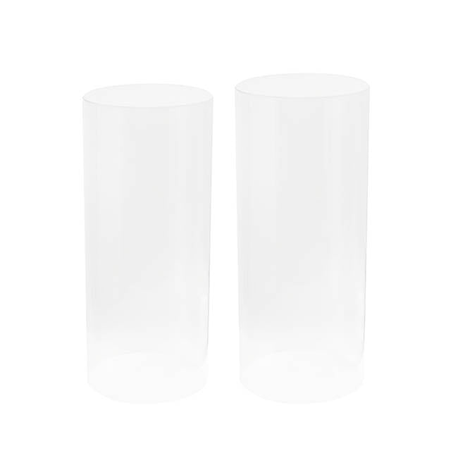 Round Deluxe Acrylic Plinth Set 2 Clear (30x70cmH)