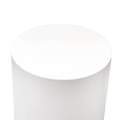 Round Perspex Acrylic Plinth Set 2 White (30x70cmH)