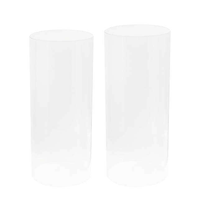 Round Deluxe Acrylic Plinth Set 2 Clear (30x90cmH)