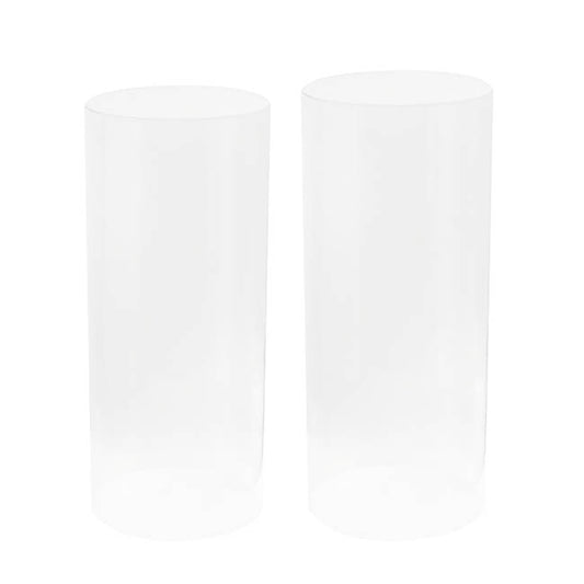 Round Deluxe Acrylic Plinth Set 2 Clear (30x90cmH)