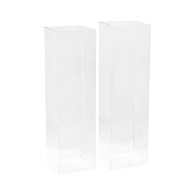 Square Deluxe Acrylic Plinth Set 2 Clear (30x90cmH)
