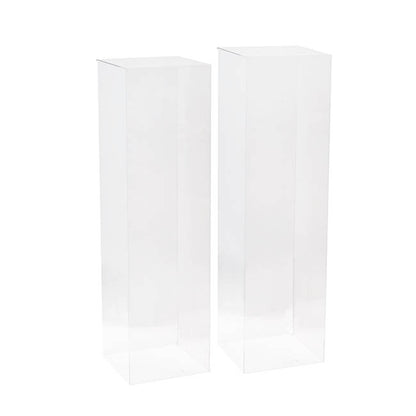 Square Deluxe Acrylic Plinth Set 2 Clear (30x90cmH)