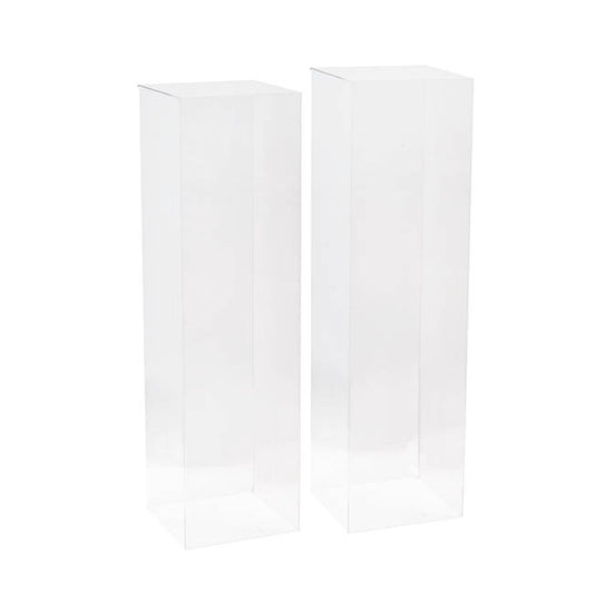 Square Deluxe Acrylic Plinth Set 2 Clear (30x90cmH)
