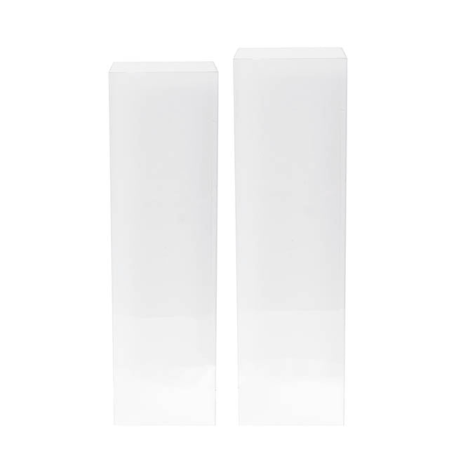 Square Deluxe Acrylic Plinth Set 2 Clear (30x90cmH)