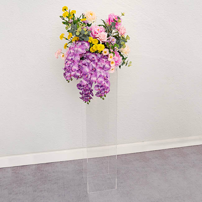 Square Deluxe Acrylic Plinth Set 2 Clear (30x90cmH)