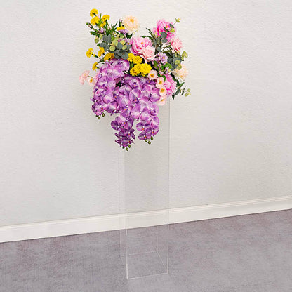 Square Deluxe Acrylic Plinth Set 2 Clear (30x90cmH)