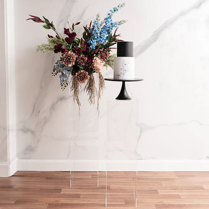 Square Deluxe Acrylic Plinth Set 2 Clear (30x90cmH)