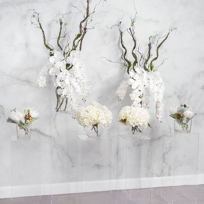 Square Deluxe Acrylic Plinth Set 2 Clear (30x90cmH)