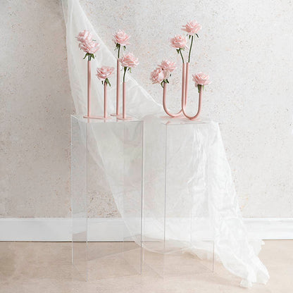 Square Deluxe Acrylic Plinth Set 2 Clear (30x90cmH)