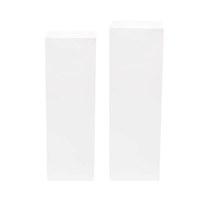 Square Perspex Acrylic Plinth Set 2 White (30x90cmH)
