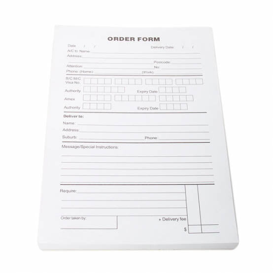 Florist Order Pad (148x210mm) 100 sheets