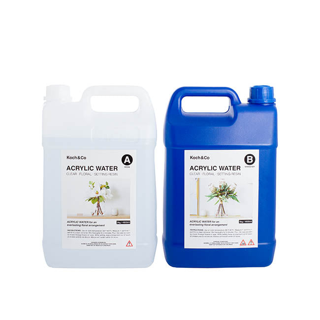 Acrylic Water 2 Part Clear Floral Setting Resin Kit Bulk 9L