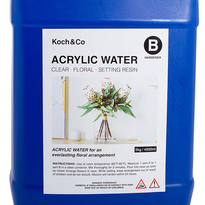Acrylic Water 2 Part Clear Floral Setting Resin Kit Bulk 9L