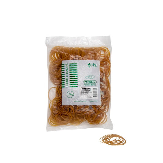 Rubber Bands Natural Bag 100g Size 12 (42mmLx1.5mmW)