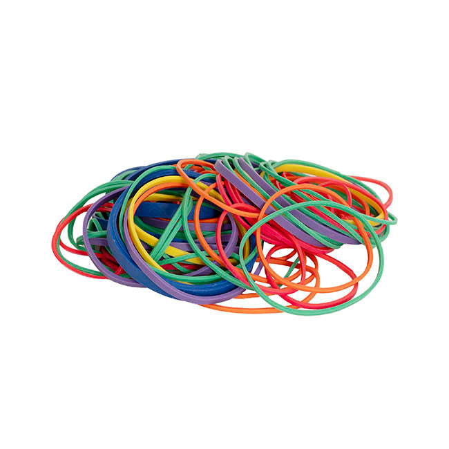 Rubber Bands Assorted Pack Multi Sizes & Colours 500g