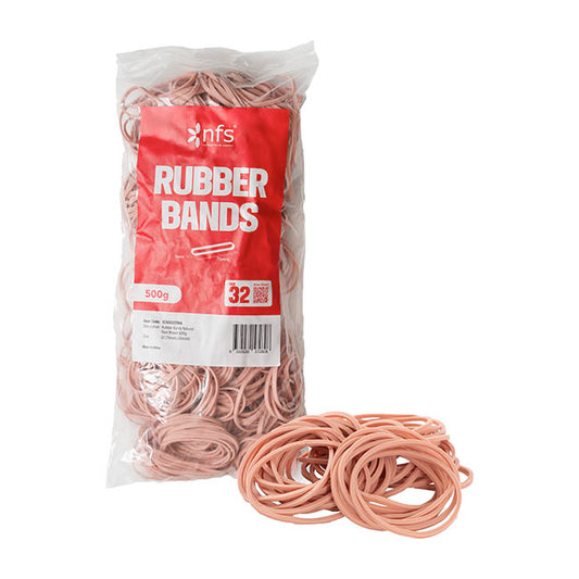 Rubber Bands Natural Dark Brown 500g Size 32 (75mmLx3mmW)
