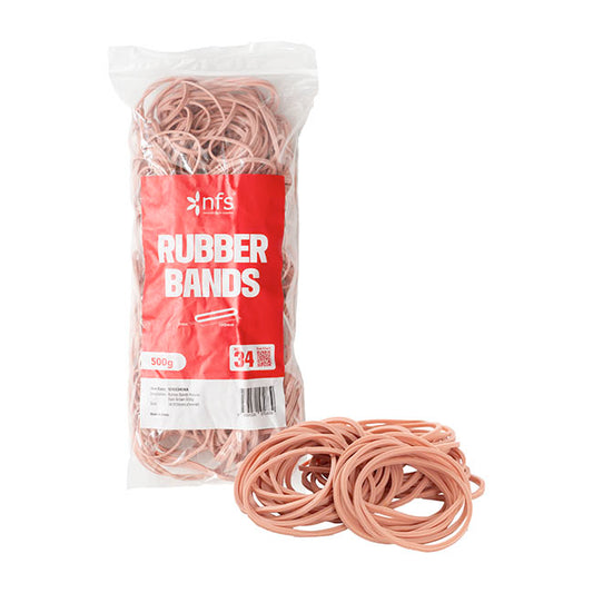 Rubber Bands Natural Dark Brown 500g Size 34 (100mmLx3mmW)