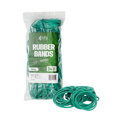 Rubber Bands Green 500g Size 34 (100mmLx3mmW)