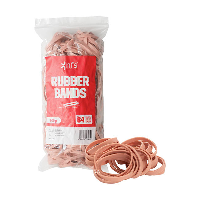 Rubber Bands Natural Dark Brown 500g Size 64 (90mmLx6mmW)