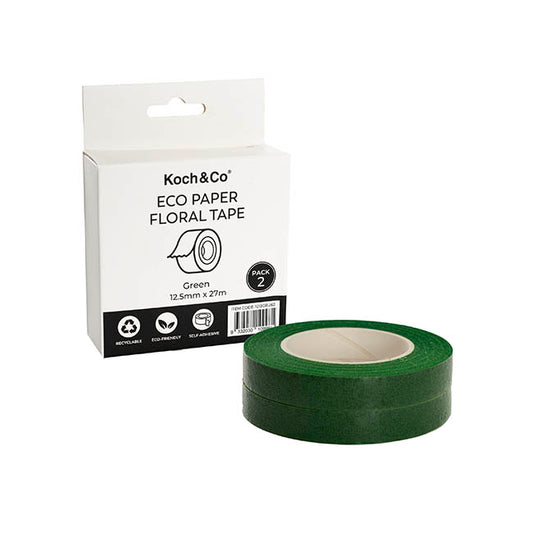 ECO Paper Parafilm Floral Tape Pack 2 Green (12.5mm x 27m)