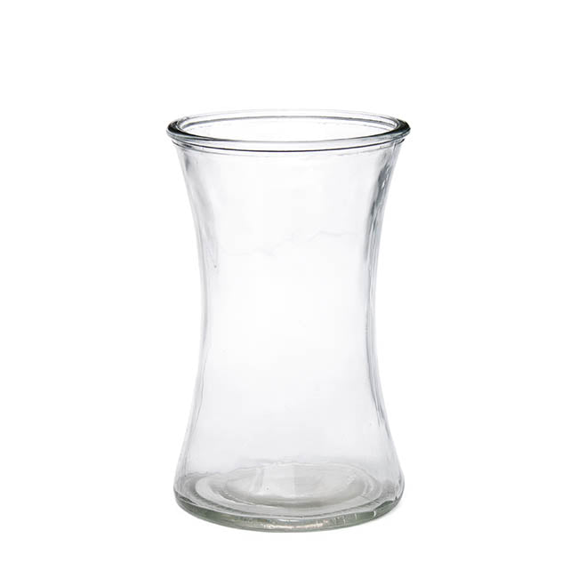 Glass Country Vase Concaved Sided Clear (12.5Dx20cmH)
