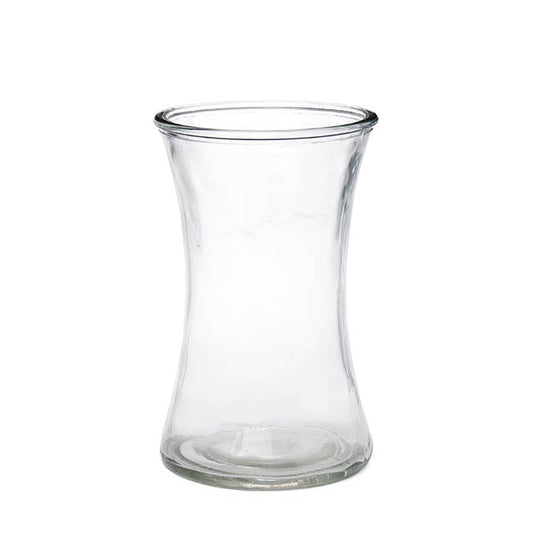 Glass Country Vase Concaved Sided Clear (12.5Dx20cmH)