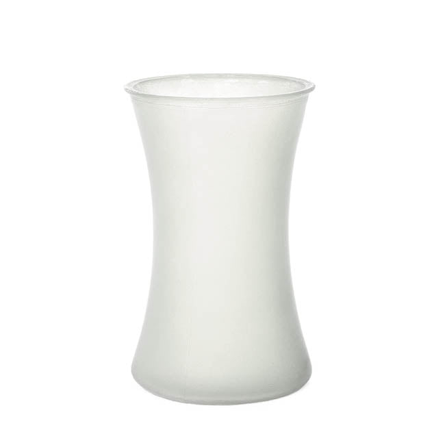 Glass Country Vase Concaved Sided Frost Clear (12.5Dx20cmH)