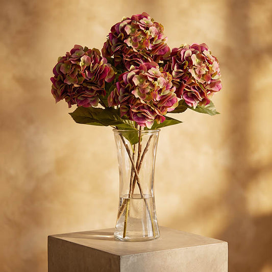 Glass Country Vase Concaved Sided Clear (11Dx25cmH)