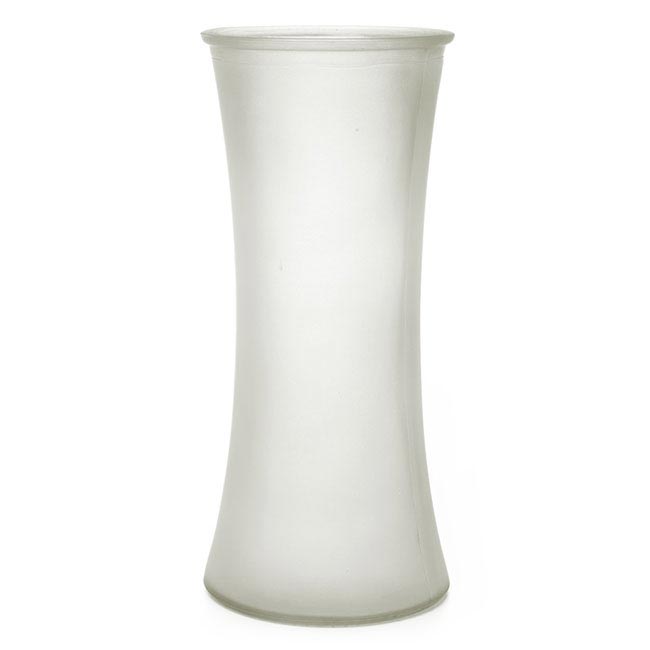 Glass Country Vase Concaved Sided Frost Clear (11Dx25cmH)