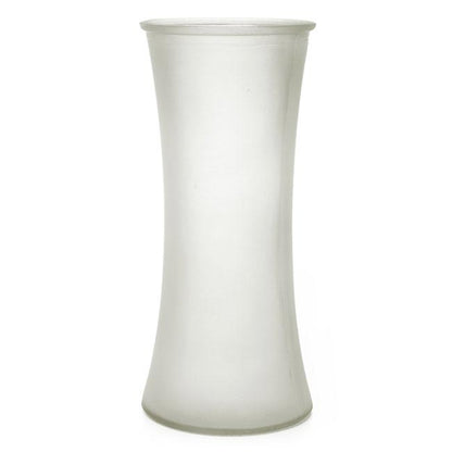 Glass Country Vase Concaved Sided Frost Clear (11Dx25cmH)