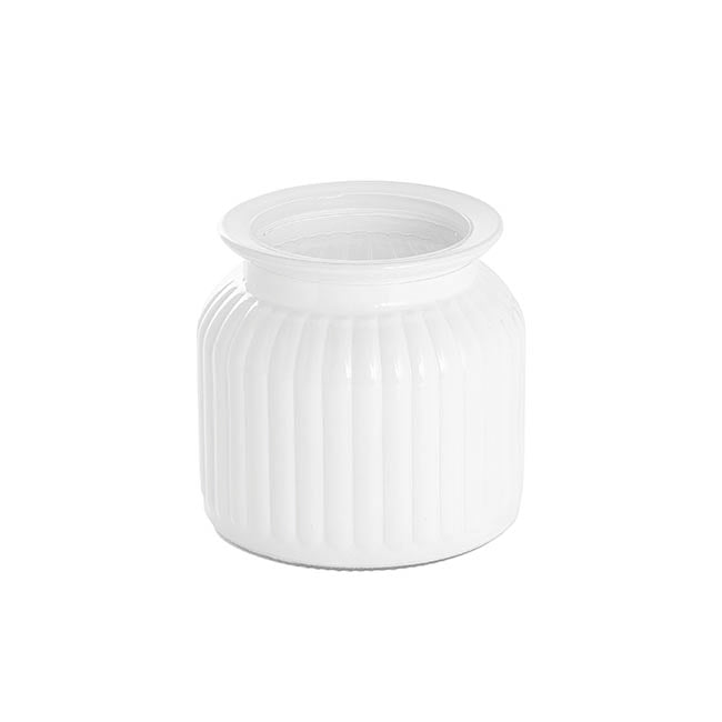 Hurricane Glass Jar White Small (11Dx10.5cmH)