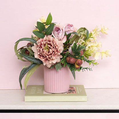 Hurricane Glass Jar Pink Medium (11Dx15cmH)