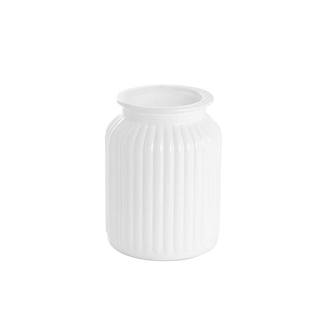 Hurricane Glass Jar White Medium (11Dx15cmH)