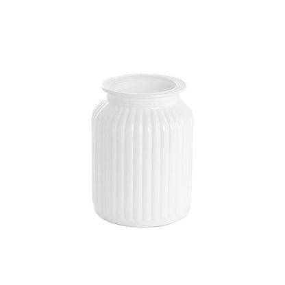 Hurricane Glass Jar White Medium (11Dx15cmH)