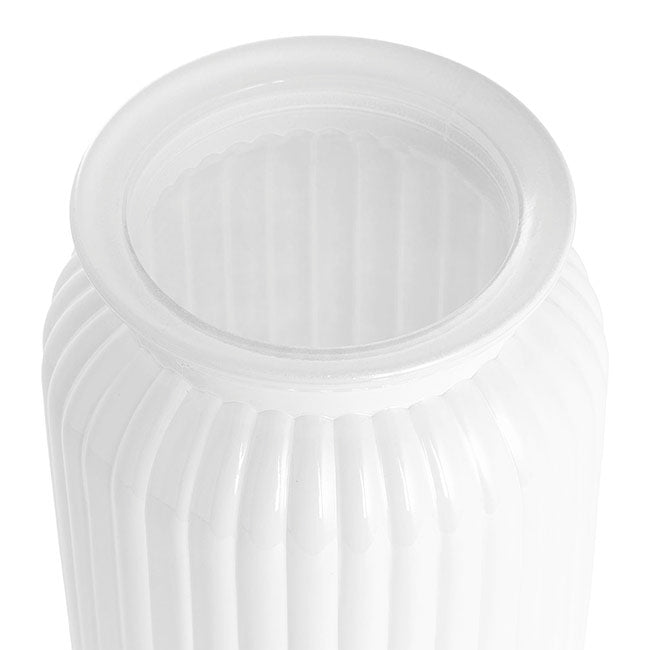Hurricane Glass Jar White Medium (11Dx15cmH)
