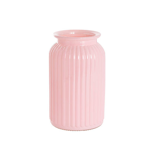 Hurricane Glass Jar Pink Large (11Dx18.5cmH)