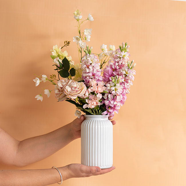 Hurricane Glass Jar White Large (11Dx18.5cmH)