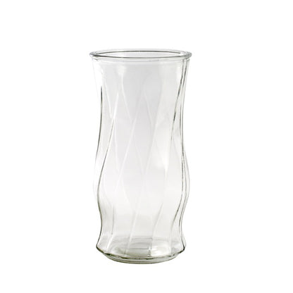 Glass Twist Cylinder Vase Clear (12x24cmH)