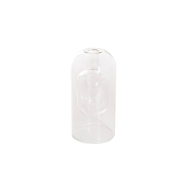 Glass Bubble Bud Vase Clear (9Dx17cmH)