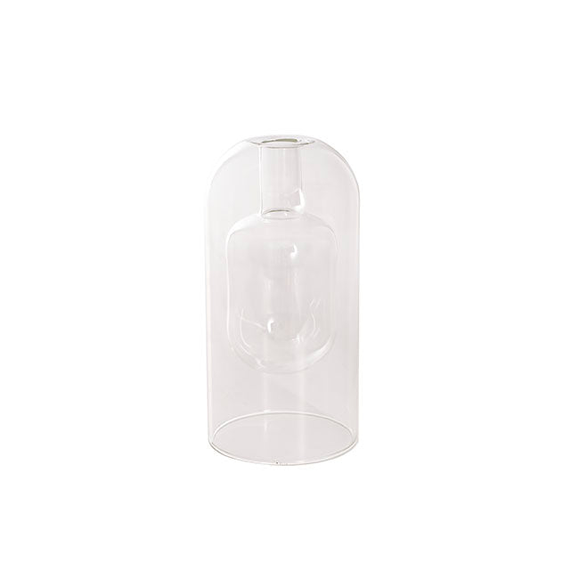Glass Bubble Bud Vase Clear (9Dx17cmH)