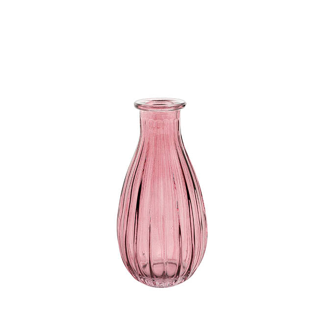 Glass Vintage Bottle Cafe Bud Vase Peach (7x14.5cmH) 220ml
