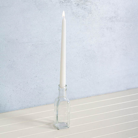 Glass Vintage Bottle Square Bud Vase Clear (4.7x16cmH)