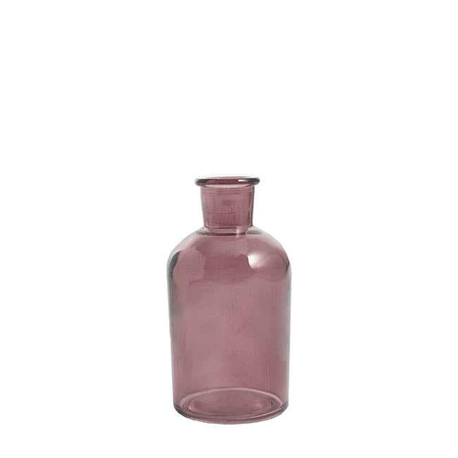 Glass Vintage Bottle Cylinder Bud Vase Dk Brown (6.5x13.5cm)