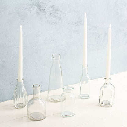 Glass Vintage Bottle Celine Square Clear (6.5x13.5cmH)