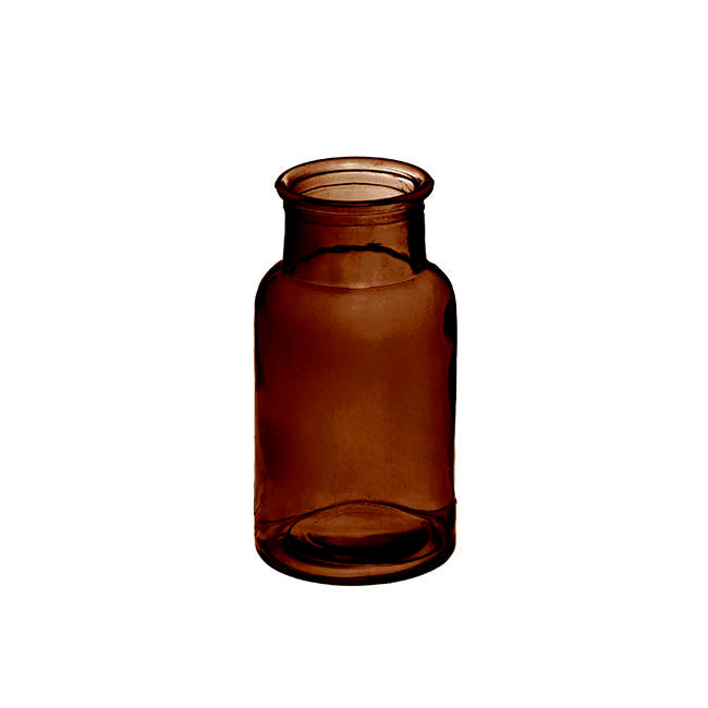 Glass Vintage Bottle Celine Cylinder Brown (6.7x13cmH)