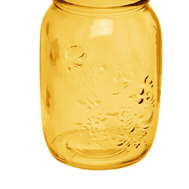Glass Mason Jar Medium Amber (8.5x13.5cmH)