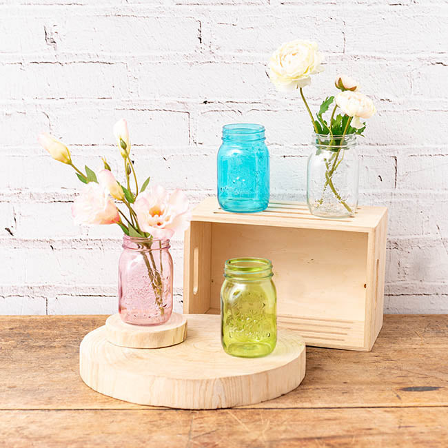 Glass Mason Jar Medium Clear (8.5x13.5cmH)